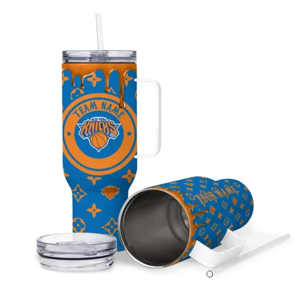 personalized new york knicks bullseye drips blue curved tumbler high quality 1.webp