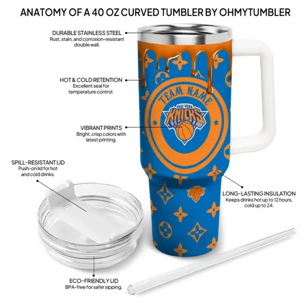 personalized new york knicks bullseye drips blue curved tumbler new arrival 1.webp