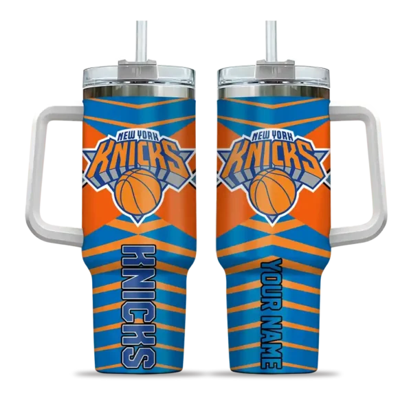 personalized new york knicks chevron layers blue curved tumbler best selling 1.webp