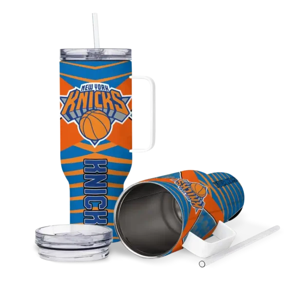 personalized new york knicks chevron layers blue curved tumbler high quality 1.webp