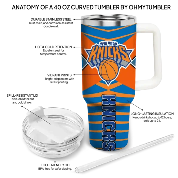personalized new york knicks chevron layers blue curved tumbler new arrival 1.webp