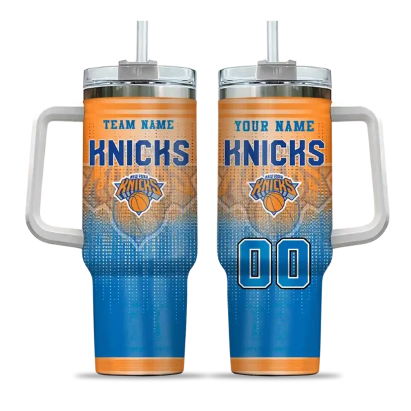 personalized new york knicks gradient dots blue curved tumbler best selling 1.webp