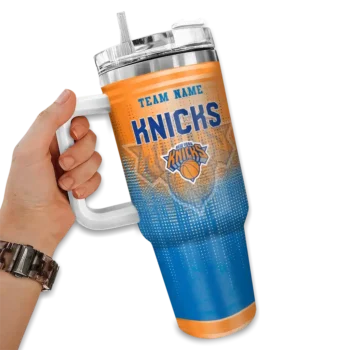 personalized new york knicks gradient dots blue curved tumbler fashion forward 1.webp