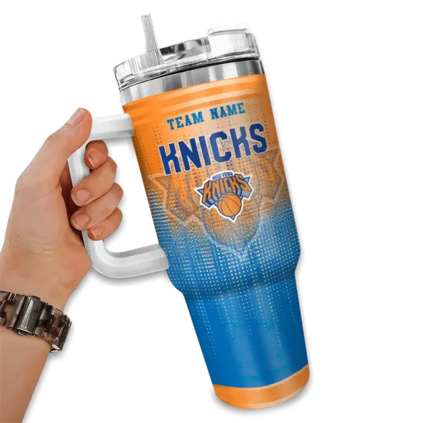 personalized new york knicks gradient dots blue curved tumbler fashion forward 1.webp