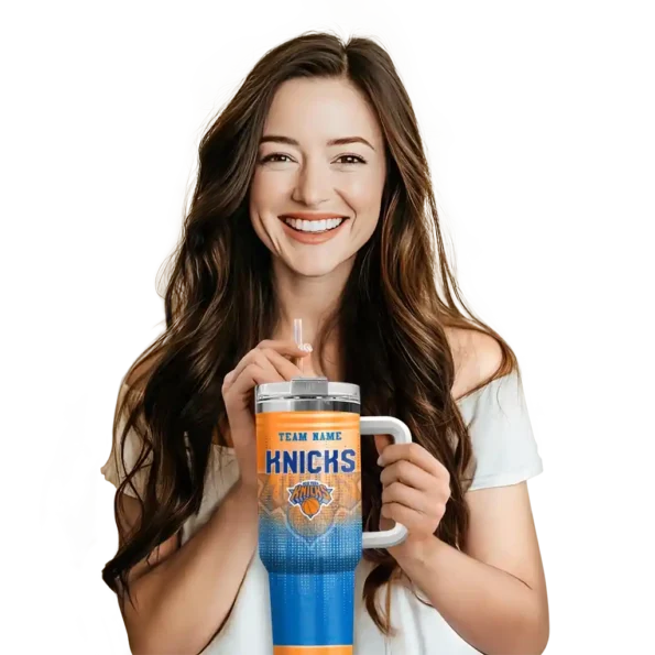personalized new york knicks gradient dots blue curved tumbler premium grade 1.webp