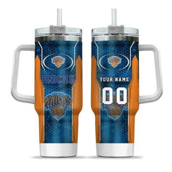 personalized new york knicks hexagon armor blue curved tumbler best selling 1.webp