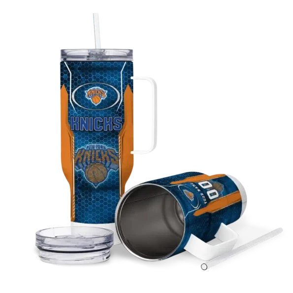 personalized new york knicks hexagon armor blue curved tumbler high quality 1.webp