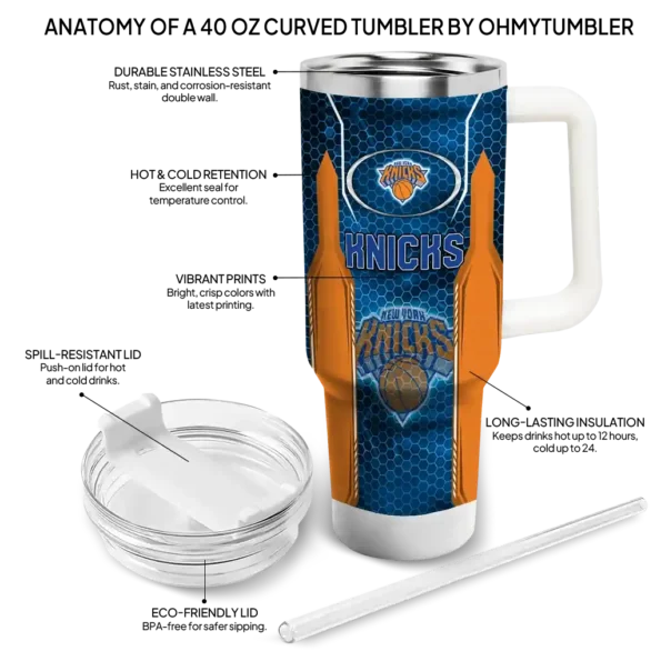 personalized new york knicks hexagon armor blue curved tumbler new arrival 1.webp