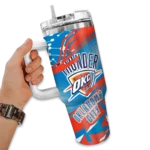 personalized oklahoma city thunder abstract paths blue curved tumbler best selling 1.webp