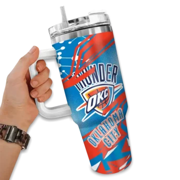 personalized oklahoma city thunder abstract paths blue curved tumbler fashion forward 1.webp