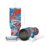 personalized oklahoma city thunder abstract paths blue curved tumbler best selling 1.webp