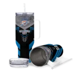 personalized oklahoma city thunder arrow armor blue black curved tumbler best selling 1.webp