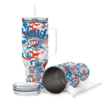 personalized oklahoma city thunder camo mashup blue white curved tumbler best selling 1.webp