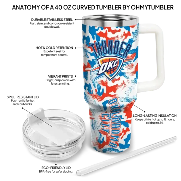personalized oklahoma city thunder camo mashup blue white curved tumbler new arrival 1.webp