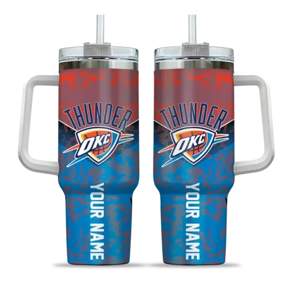 personalized oklahoma city thunder chevron stripe blue curved tumbler best selling 1.webp
