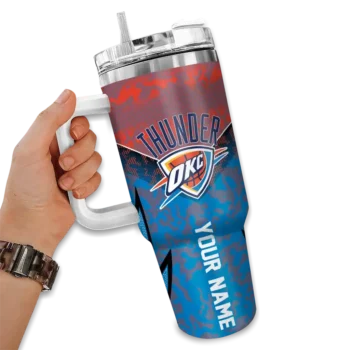 personalized oklahoma city thunder chevron stripe blue curved tumbler fashion forward 1.webp