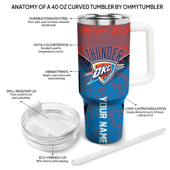 personalized oklahoma city thunder chevron stripe blue curved tumbler new arrival 1.webp