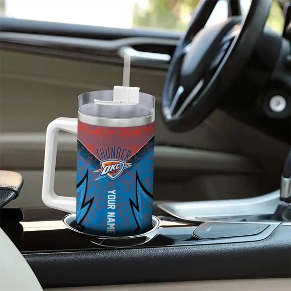 personalized oklahoma city thunder chevron stripe blue curved tumbler trendy 1.webp