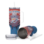 personalized oklahoma city thunder hex texture blue curved tumbler best selling 1.webp