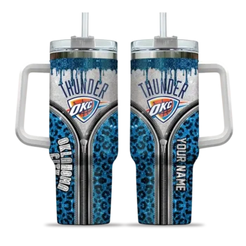 personalized oklahoma city thunder leopard zipper blue curved tumbler best selling 1.webp