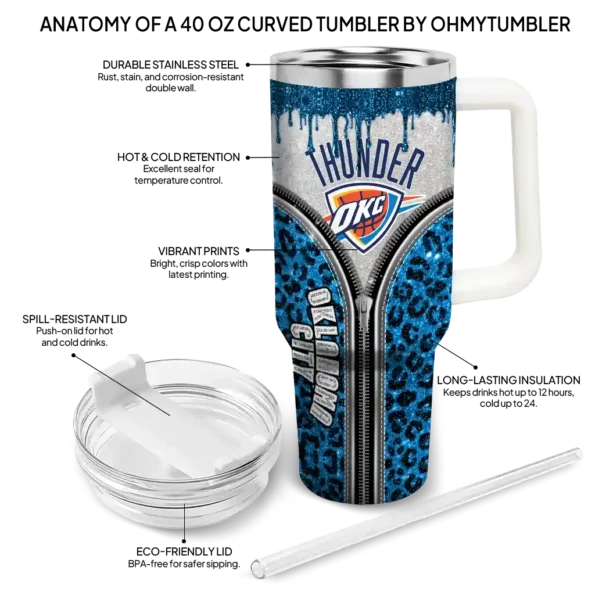 personalized oklahoma city thunder leopard zipper blue curved tumbler new arrival 1.webp