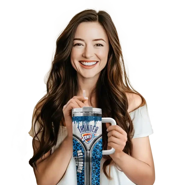 personalized oklahoma city thunder leopard zipper blue curved tumbler premium grade 1.webp