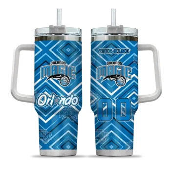 personalized orlando magic bold diamonds blue curved tumbler best selling 1.webp