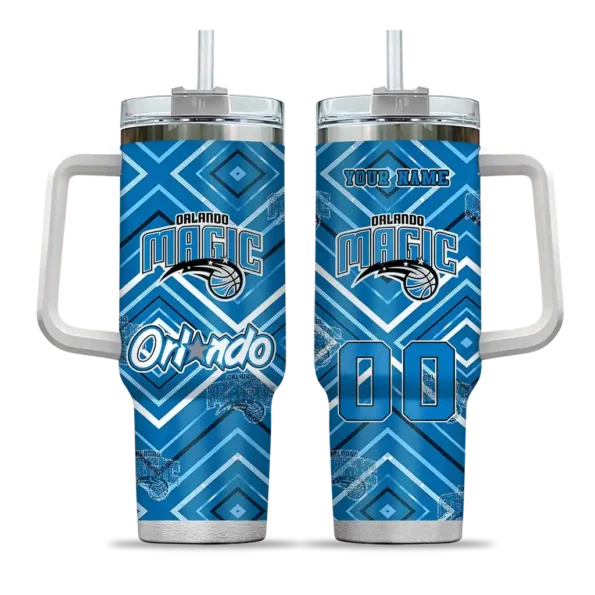 personalized orlando magic bold diamonds blue curved tumbler best selling 1.webp