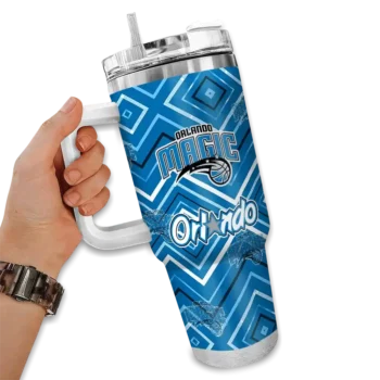 personalized orlando magic bold diamonds blue curved tumbler fashion forward 1.webp