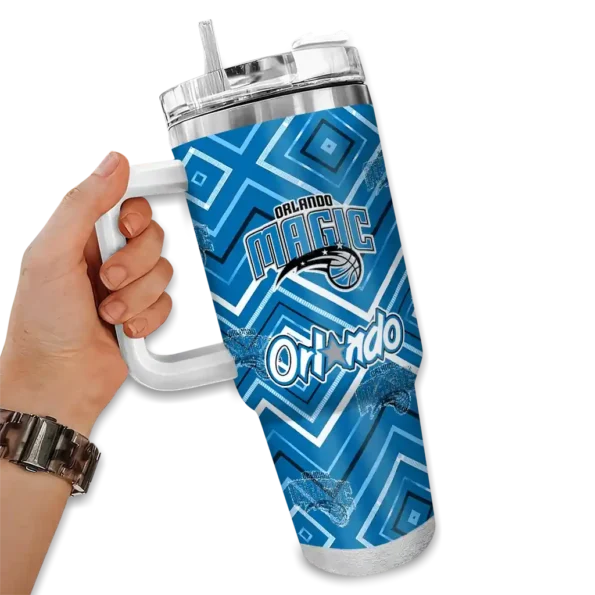 personalized orlando magic bold diamonds blue curved tumbler fashion forward 1.webp