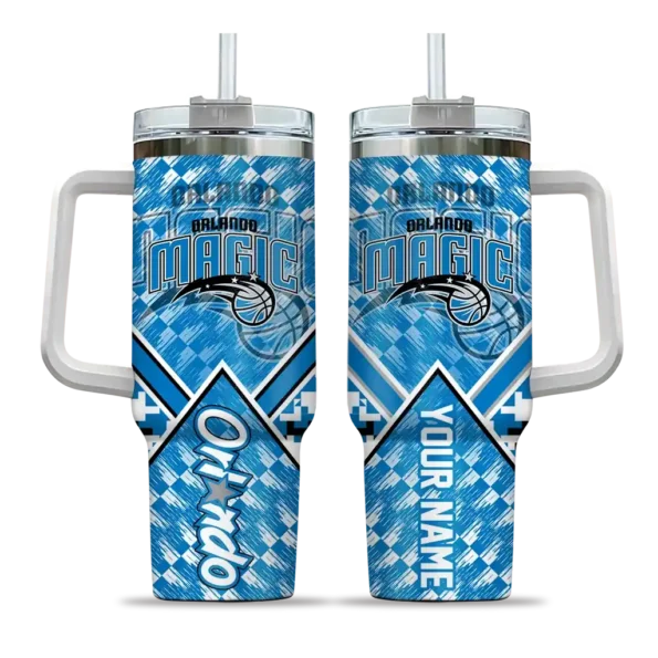 personalized orlando magic chevron angle blue curved tumbler best selling 1.webp