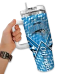 personalized orlando magic chevron angle blue curved tumbler best selling 1.webp