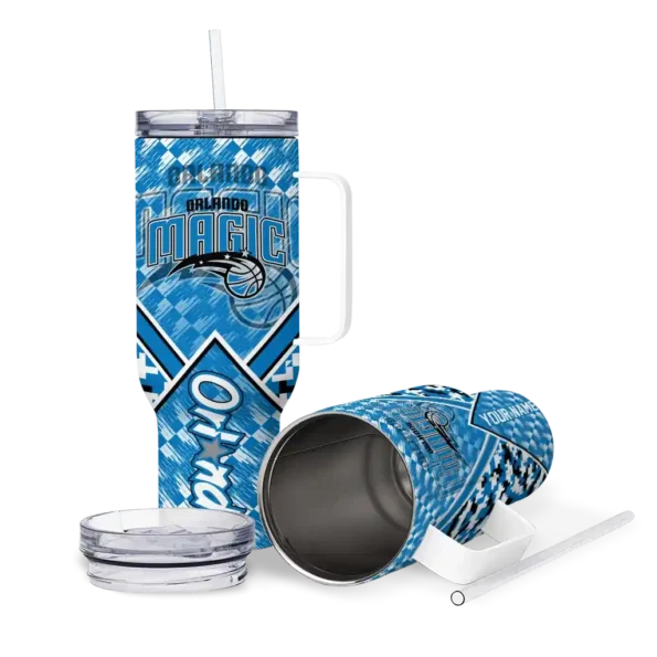 personalized orlando magic chevron angle blue curved tumbler high quality 1.webp