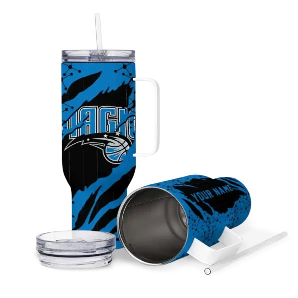 personalized orlando magic claw cut blue black curved tumbler high quality 1.webp