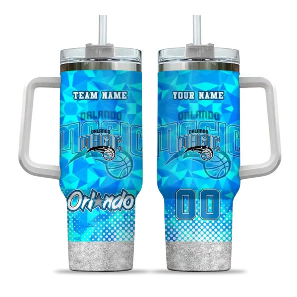 personalized orlando magic geometric prism blue curved tumbler best selling 1.webp