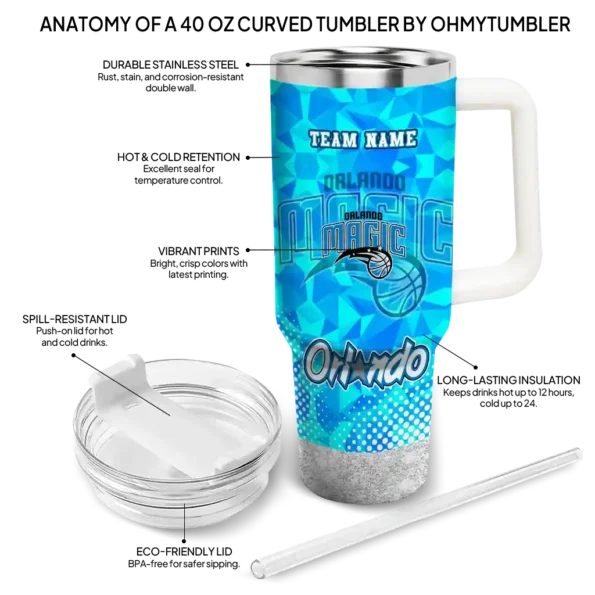 personalized orlando magic geometric prism blue curved tumbler new arrival 1.webp