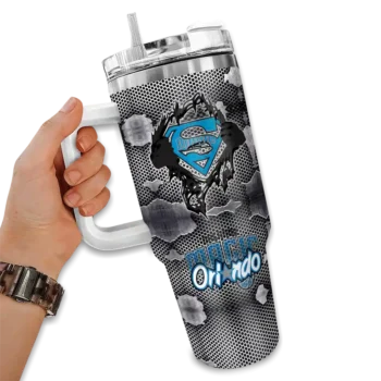 personalized orlando magic superman shield blue gray curved tumbler fashion forward 1.webp