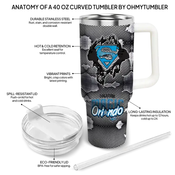 personalized orlando magic superman shield blue gray curved tumbler new arrival 1.webp