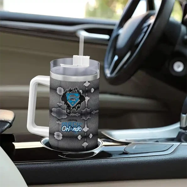 personalized orlando magic superman shield blue gray curved tumbler trendy 1.webp