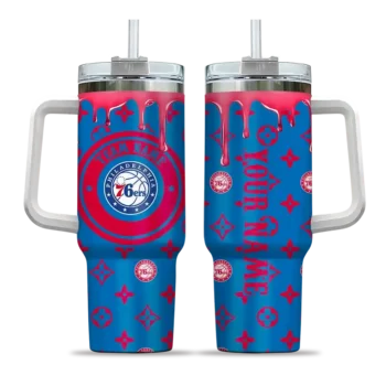 personalized philadelphia 76ers bullseye drips blue curved tumbler best selling 1.webp