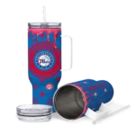 personalized philadelphia 76ers bullseye drips blue curved tumbler best selling 1.webp
