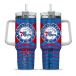 personalized philadelphia 76ers chevron layers blue curved tumbler best selling 1.webp
