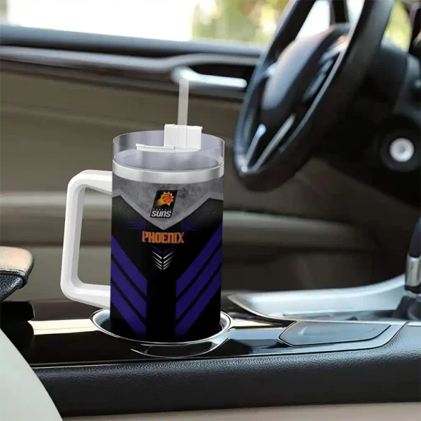 personalized phoenix suns arrow armor purple black curved tumbler trendy 1.webp