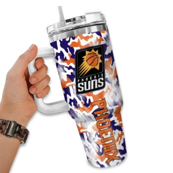 personalized phoenix suns camo mashup purple white curved tumbler fashion forward 1.webp