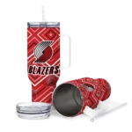 personalized portland trail blazers bold diamonds red curved tumbler best selling 1.webp
