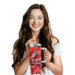 personalized portland trail blazers bold diamonds red curved tumbler best selling 1.webp