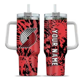 personalized portland trail blazers burst swirl red curved tumbler best selling 1.webp