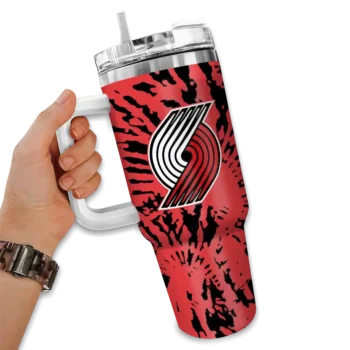personalized portland trail blazers burst swirl red curved tumbler fashion forward 1.webp