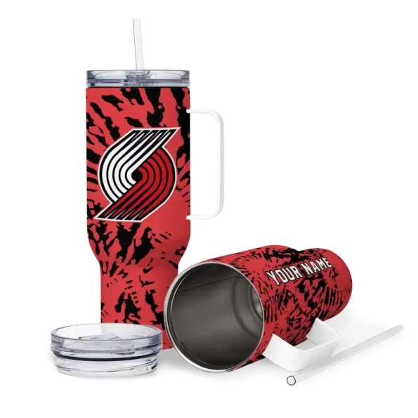 personalized portland trail blazers burst swirl red curved tumbler high quality 1.webp