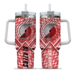 personalized portland trail blazers chevron angle red curved tumbler best selling 1.webp